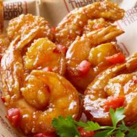 Firecracker Shrimp · Lightly fried jumbo shrimp, sweet red chili sauce.