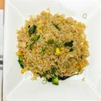 Thai Green Curry Fried Rice · Spicy. Stir fried with green curry, basil, jalapeño and onion.