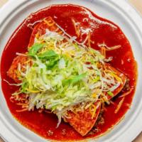 Cheese Enchiladas · With lettuce.