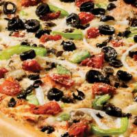 Garden Of Eatin' Pizza Large · A must try on wheat crust. Fresh mushrooms, onions, green peppers, black olives and diced to...