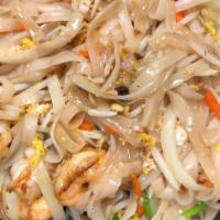 Pad Thai · Thai rice noodle stir fried with fish sauce, egg, bean sprouts, green & white onions, carrot...