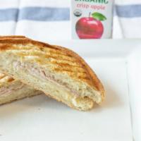 Turkey Panini · With cheese, turkey breast and mayonnaise served with a drink (juice box, soda or water).
