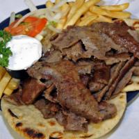 Gyro Plate · Comes with 2 Pita Bread and Extra Meat