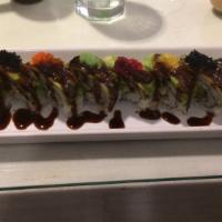 Dragon Special Roll · Shrimp tempura, masago, cucumber, avocado and eel.