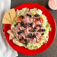 Big Shoppe Salad · A meal-size version of our Shoppe House Salad, plus chopped ham and black olives. All salads...