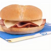 Ham Swiss Sandwich  · Shaved deli ham topped with Swiss-American cheese and served on our own sourdough bun