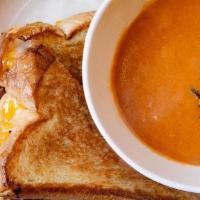 Grilled Cheese · Pressed Brioche, Havarti & Smoked Cheddar.  Substitute Soup for any Choice Side.