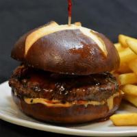 Kickin Pb & B · Our original peanut butter bacon burger with a kick. Spicy bacon and jala-mango sauce with s...