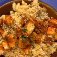 Rep'S Buffalo Chicken Mac · Mac and cheese with seasoned breadcrumbs and topped with crispy Buffalo chicken.