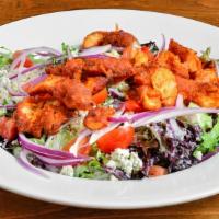 Buffalo Chicken  · Baby greens. grilled buffalo chicken, cherry tomatoes, red onion, blue cheese crumbles, butt...