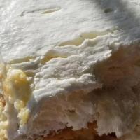Tres Leches · Sponge cakes soaked in evaporated milk, condensed milk, and heavy cream + Vanilla bean ice c...