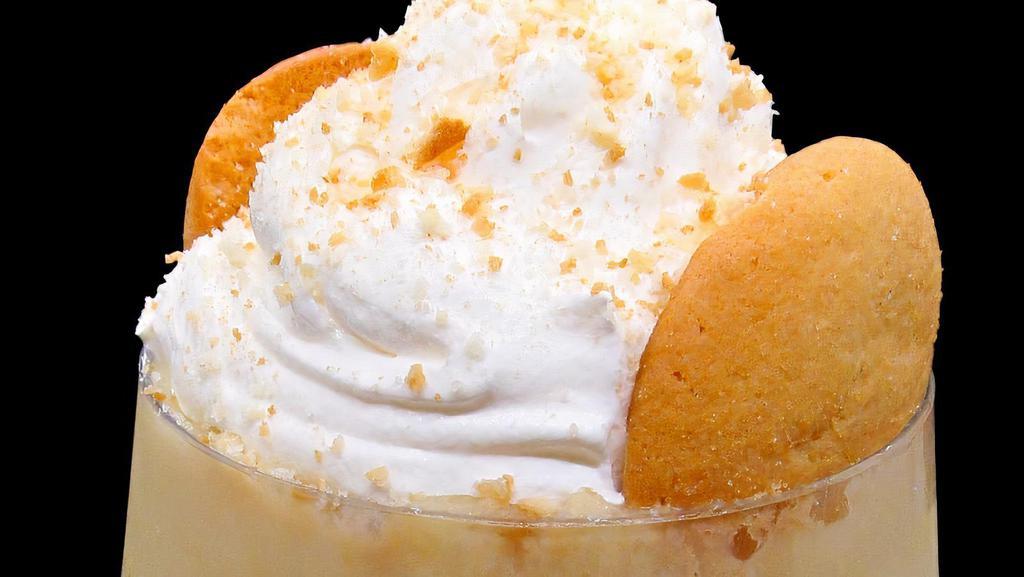 Banana Pudding · A Delta favorite for decades. Layers of banana pudding and whipped cream. Don’t worry. We didn’t forget the vanilla wafers.
