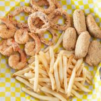 Combo Fried Basket B · 5 pcs shrimp, 6 pcs calamari & 5 pcs fried oyster.