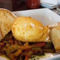 Fried Burrata
 · Breaded and deep fried burrata cheese, traditional peperonata (stewed peppers and onions), d...