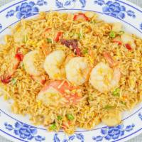 29(A). Special Fried Rice · Served with shrimp, squid, scallop, crab meat, roast pork, eggs, snow peas and carrots.