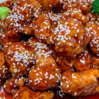 Sesame Chicken Or Beef · Chunks of chicken cooked in specially prepared sauce with fragrant sesame seeds.