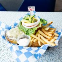 Santa Fe Burger · Pepper jack cheese, avocado, onion, with our southwest seasoning. Served with sour cream,