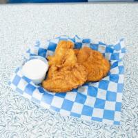 Chicken Tenders · All white lean chicken breaded and fried to a golden brown, served with your choice of dippi...