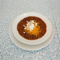Bowl Beef Chili · contains pork.