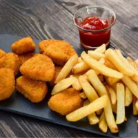 Chicken Nuggets Dinner · Crispy on the outside, moist on the inside chicken nuggets. Served with golden French fries,...
