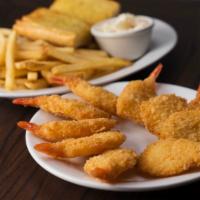 Full Lb. Shrimp · 1 lb. of shrimp served with cocktail sauce, side salad, and French fries. 2180 cal.