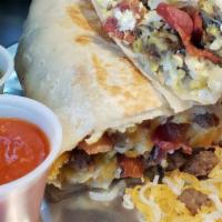 Iowa Burrito · Chicken, Grilled Pico, Potatoes & Cheese
