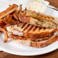 Chicken Breast Panini · Grilled chicken breast topped with mozzarella cheese. Prepared with pesto mayonnaise and inc...
