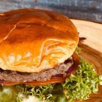 Shack Burger · Steak Burger Patty, Shack burger sauce, lettuce, tomato, red onion, toasted brioche bun