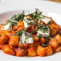 Gnocchi Di Patate · Traditional potato gnocchi, fresh basil, marinara and mozzarella.