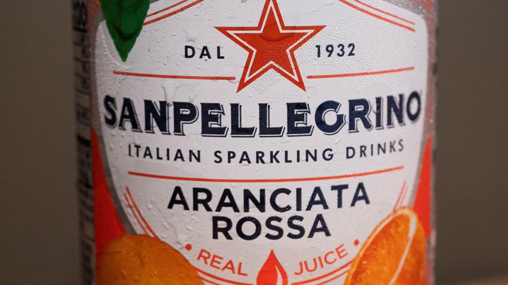San Pellegrino Blood Orange · 12 oz Can, Italian Sparkling Water with Natural Blood Orange Juice, an Italian Classic! 130 calories