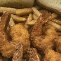 Shrimp (10 Pcs.), Fries, Bread & Cole Slaw · 
