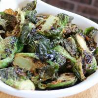 Fried Brussel Sprouts · Spicy soy-sesame dressing, sprinkled with sesame seeds.