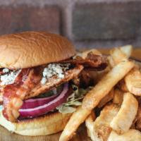 Cajun Bleu Bird · Grilled chicken dusted with cajun spices and topped with crumbled bleu cheese, lettuce, toma...
