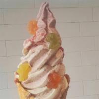 Berry Kiss Ice Cream Pint · Fruity pebbles, froot loops, trix, strawberry, blueberry and raspberry mixed inside vanilla ...