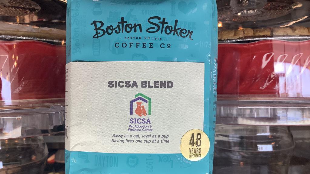 Sicsa Blend · Light roast- Clementine, walnut, barley.  SICSA promotes the welfare and adoption of companion animals, and nurtures loving, lifelong relationships between animals and people. Boston Stoker is proud to partner with SICSA in support of their mission.