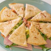Pita Sandwich  · Mayo, ham, turkey, tomato, mozzarella, lettuce