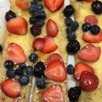 Lemon Berry · Filled with lemon zested mascarpone, topped with fresh berries and drizzled with SYRUP made ...