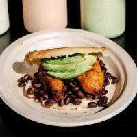 Vegan · Black beans, avocado and fried sweet plantains.