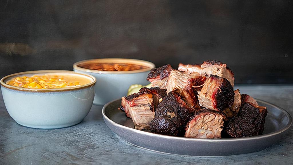 Burnt Ends Dinner · KC's signature cut - seared bite-size chunks of meat. Includes one side.