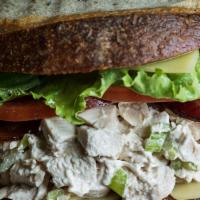 Phil’S Katzinger’S Club (Deli Size) · Homemade chicken salad, Applewood smoked bacon, Swiss cheese, lettuce, tomato, mayonnaise, H...