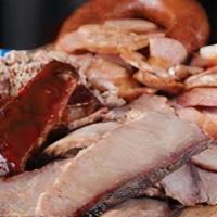 Top Hat - Meat Plates · Meat choices include pulled pork, beef brisket and smoked sausage with your choice of one si...