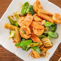 Shrimp With Mixed Vegetables · Shell fish.
