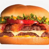 Yankee Bacon Cheeseburger · ½ pound burger, american cheese, bacon, lettuce, tomato, uptown sauce on a brioche bun.