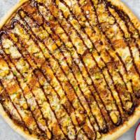 Bbq Butcher Pizza · Barbecue sauce, juicy grilled chicken, and onions baked on a hand-tossed dough with your cho...