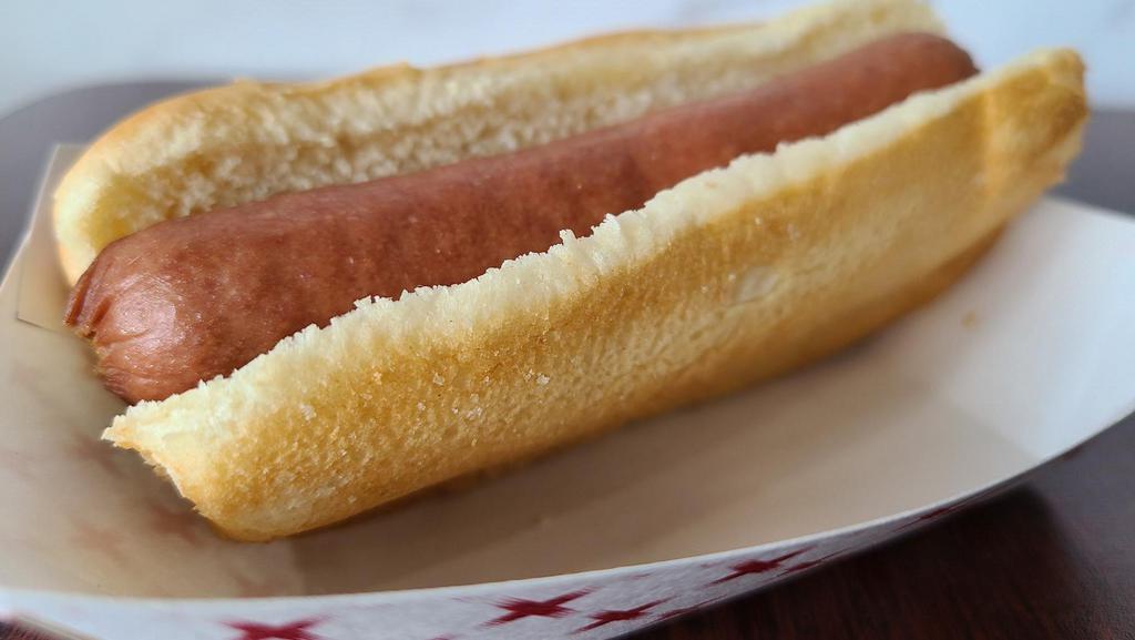 Beef Frank Dog · Plain hot dog.