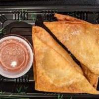 Crab Cheese · 4 pieces. Cream cheese and imitation crabmeat. Wrapped in a crispy wheat flour wonton. Serve...