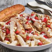 Three Cheese Chicken Penne · Asiago, Parmesan and white Cheddar are mixed with penne in a rich Parmesan cream sauce then ...
