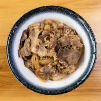 Beef Donburi · Sliced beef, onion simmered in chef special sauce over white rice.