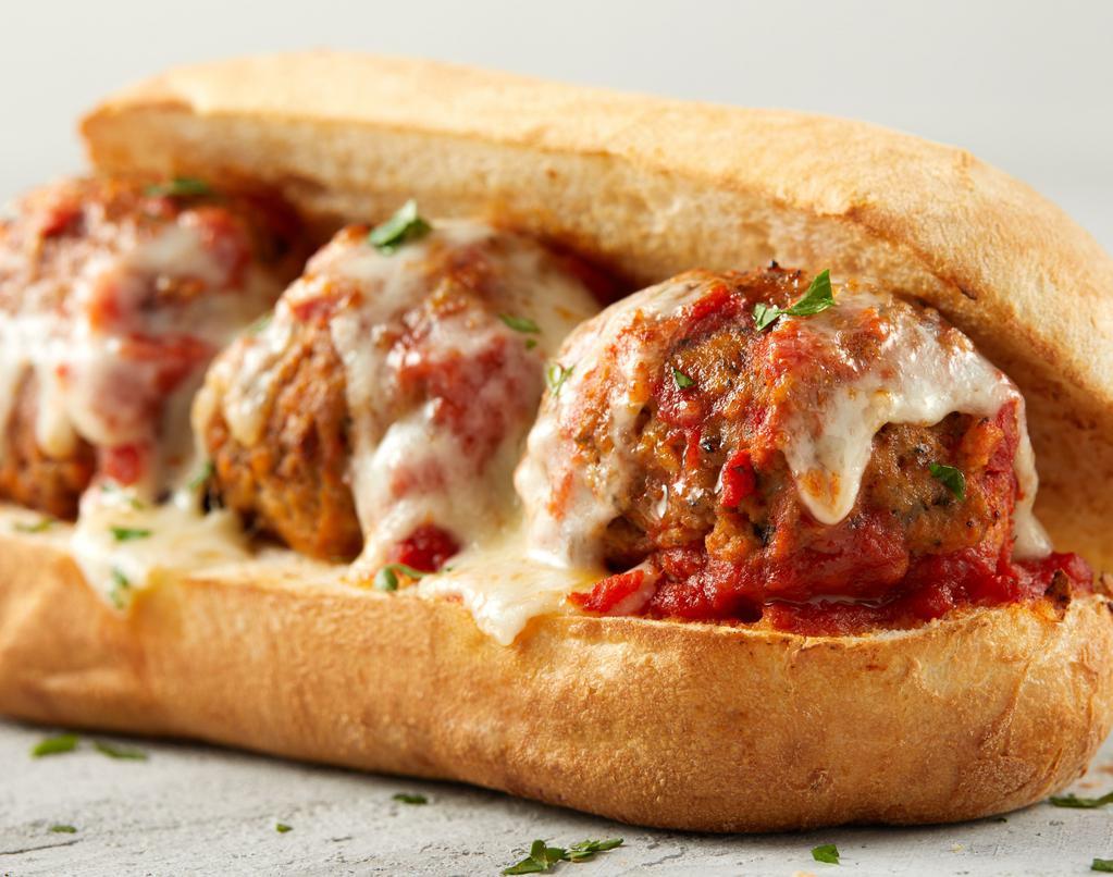 Meatball Sub · Mama's 100% beef meatballs with pasta sauce and Mozz.