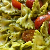 Pesto Pasta Side Salad · Vegetarian. We start with our fresh fusilli pasta made with organic flour then add, fresh mo...
